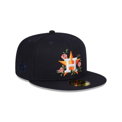 Blue Houston Astros Hat - New Era MLB Bloom 59FIFTY Fitted Caps USA2360481